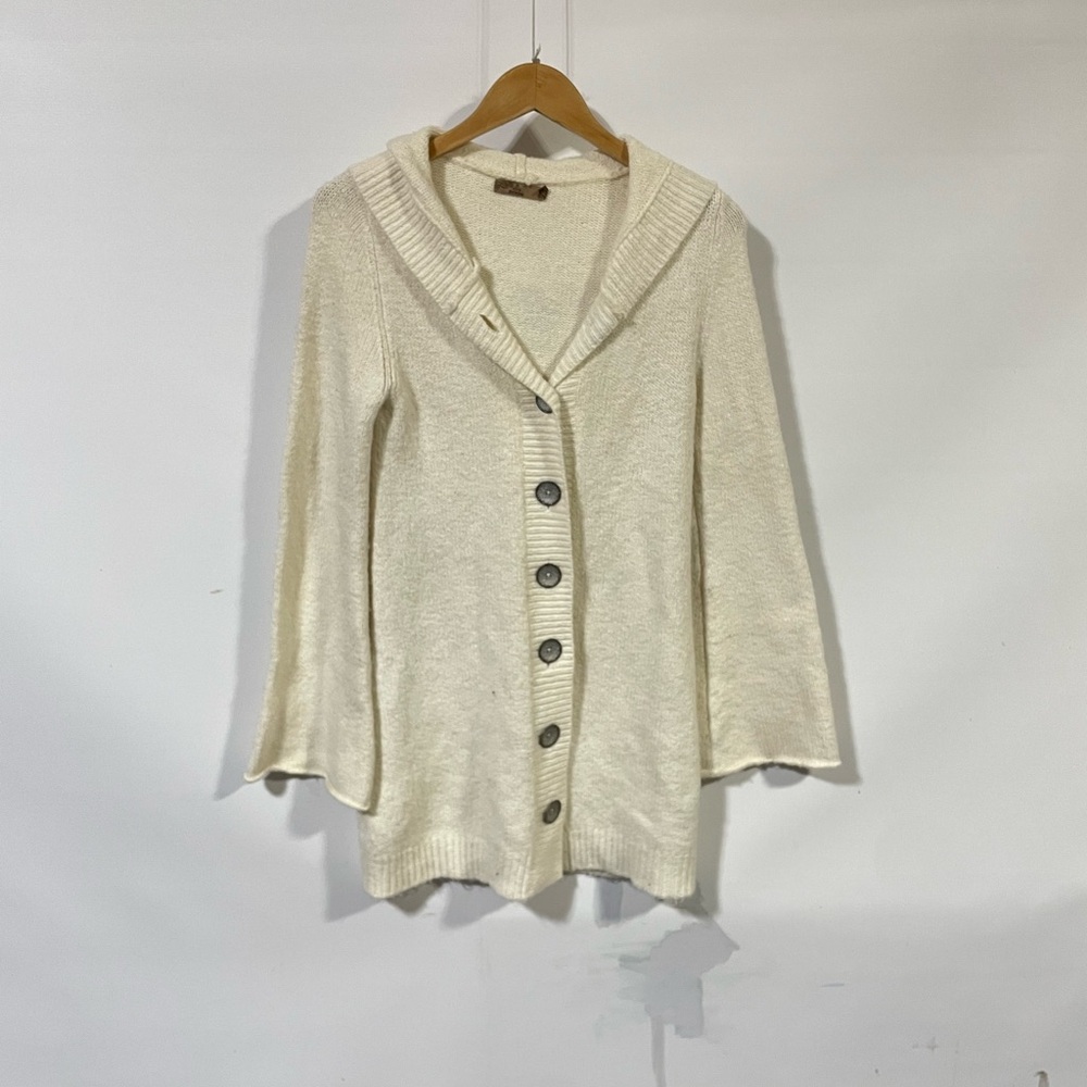 Prana Off-White Hooded Cardigan